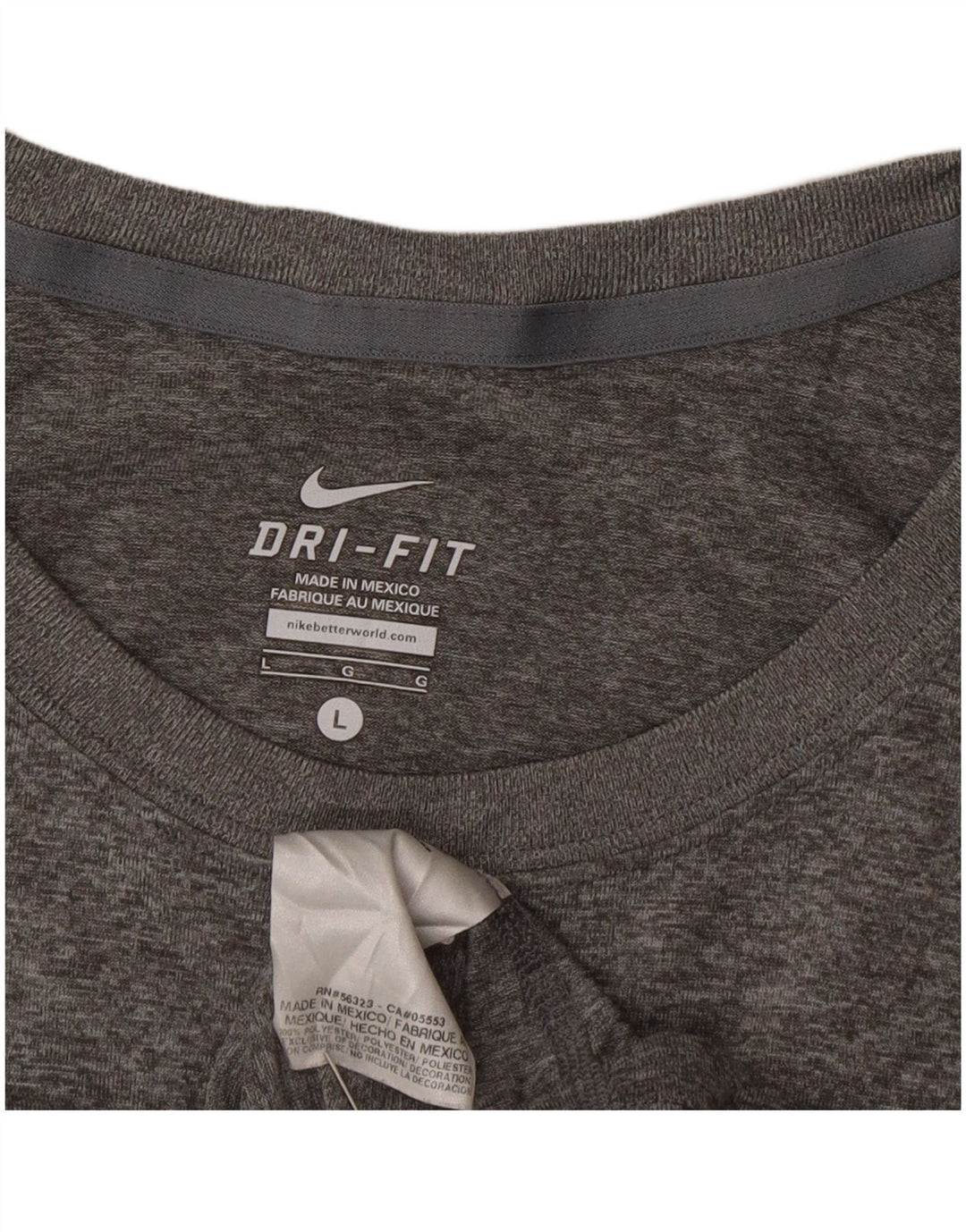 Γυναικείο Nike Dri Fit Graphic Top μακριά μανίκια UK 16 Large Grey Flecked