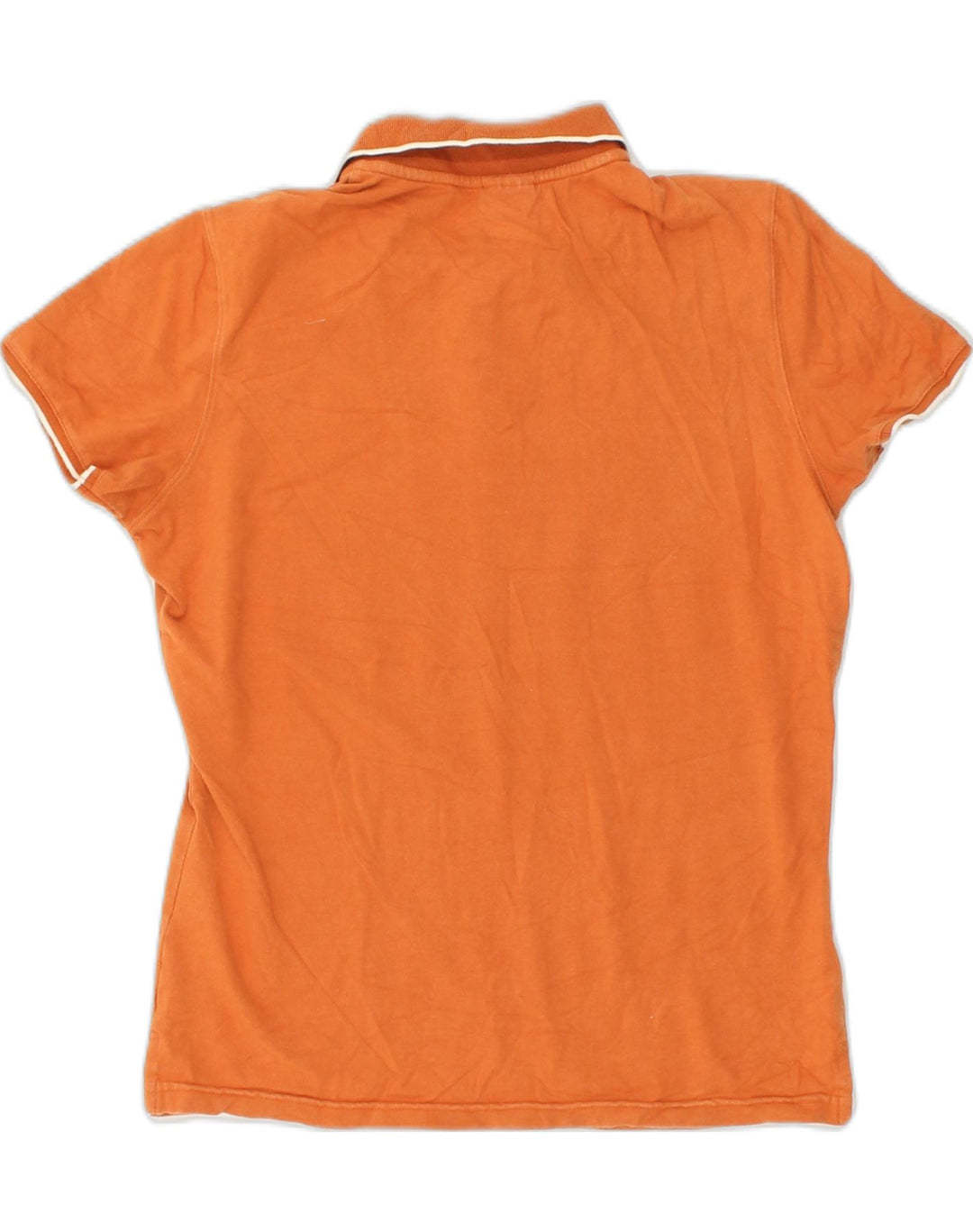 NIKE Womens Polo Shirt UK 14 Medium Orange Cotton | Vintage Nike | Thrift | Second-Hand Nike | Used Clothing | Messina Hembry 