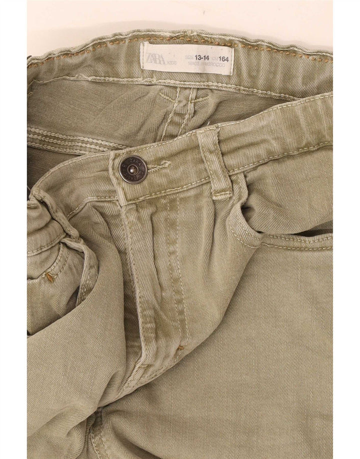 Zara Boys Denim Shorts 13-14 Years W28 Khaki