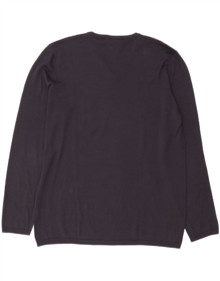 Ανδρικό πουλόβερ Dkny με V λαιμόκοψη XL Navy Blue Silk
