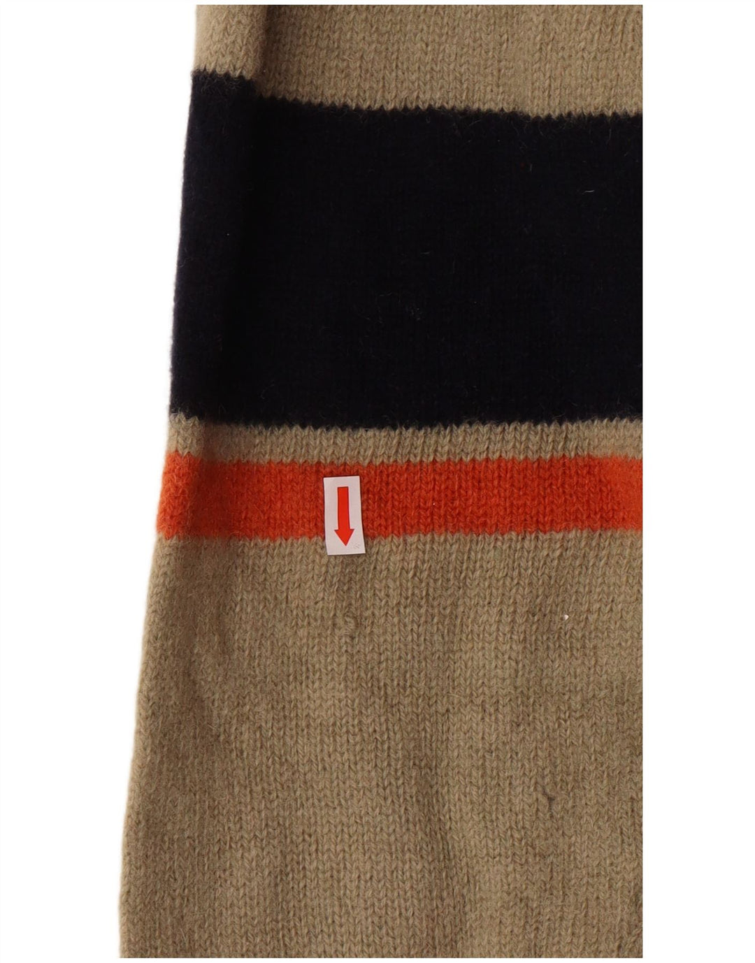 Kappa γυναικείο πουλόβερ με φερμουάρ, μεσαίο μπεζ ριγέ μαλλί Classic