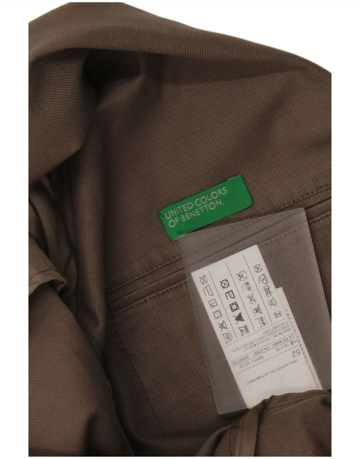Benetton Ανδρικό Μπουφάν 2 Κουμπιά Blazer IT 52 XL Μπεζ βαμβακερό