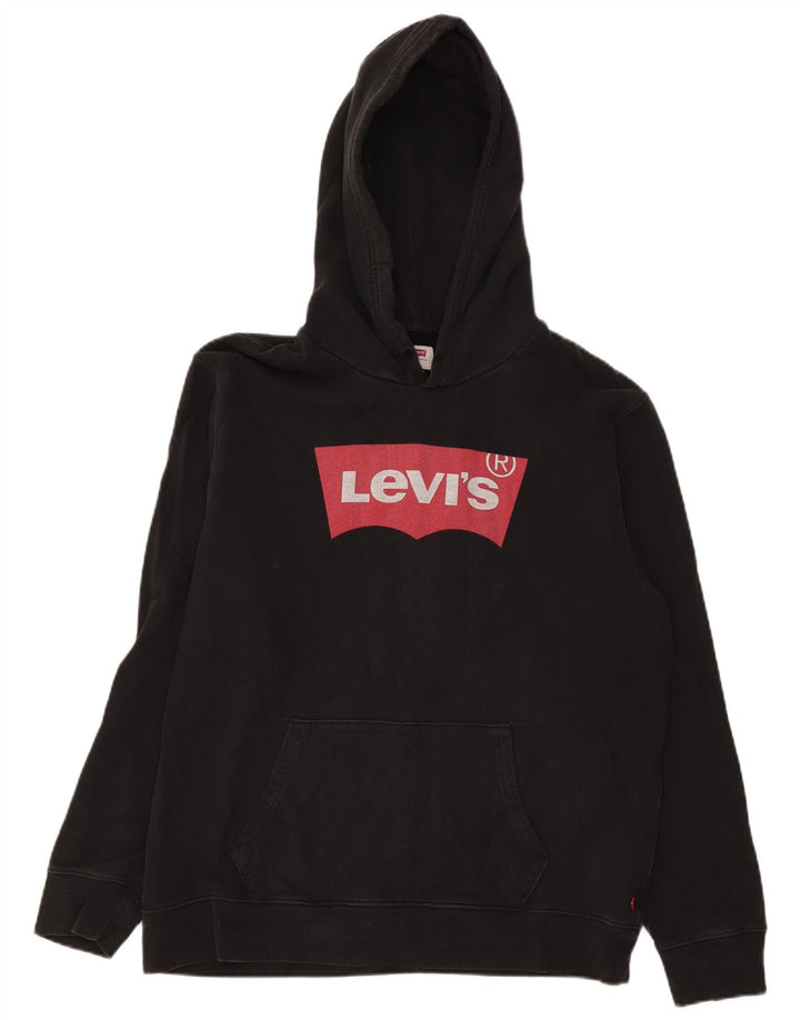 Ανδρικό γραφικό κουκούλα Levi's μεγάλο μαύρο βαμβακερό