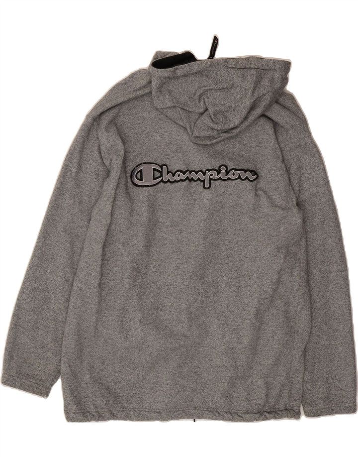 CHAMPION Mens Graphic Zip Hoodie Sweater Large Grey Polyacrylic Vintage Champion and Second-Hand Champion from Messina Hembry 