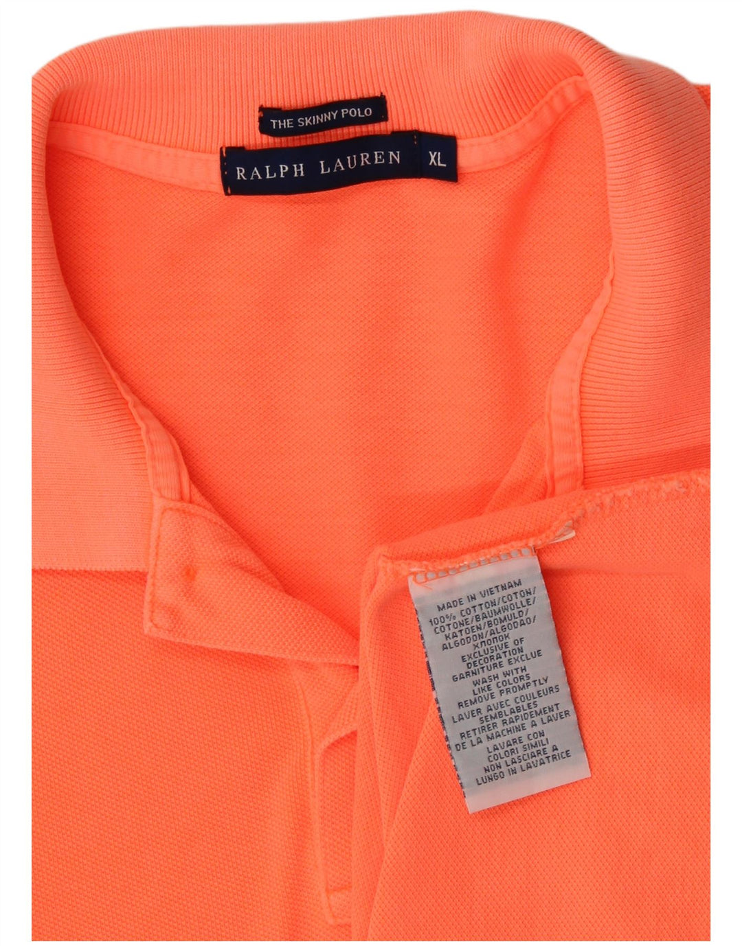 RALPH LAUREN Γυναικείο Skinny μπλουζάκι πόλο UK 18 XL πορτοκαλί βαμβακερό