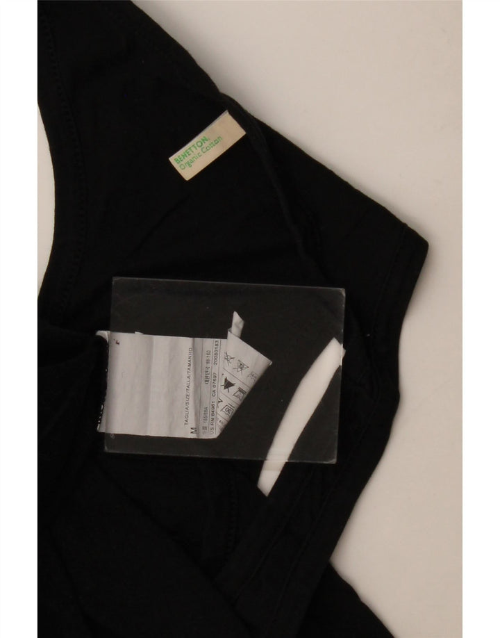 Γυναικείο γιλέκο Benetton UK 12 μεσαίο μαύρο βαμβακερό