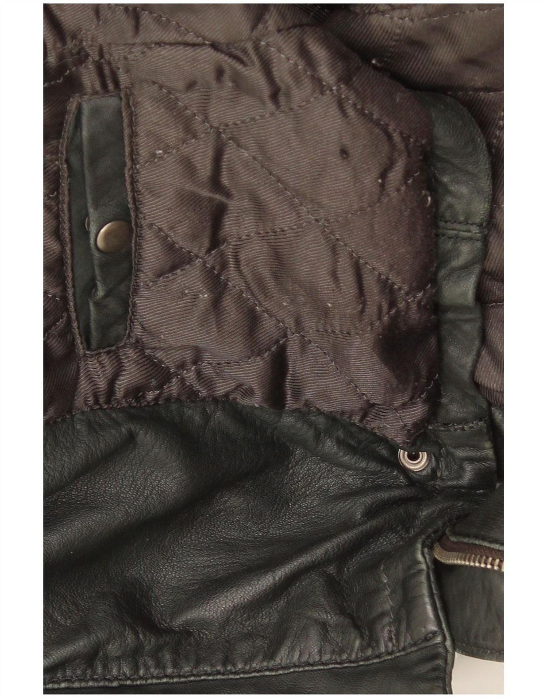 XETRA Γυναικείο Crop Hooded Δερμάτινο Μπουφάν UK 12 Medium Black