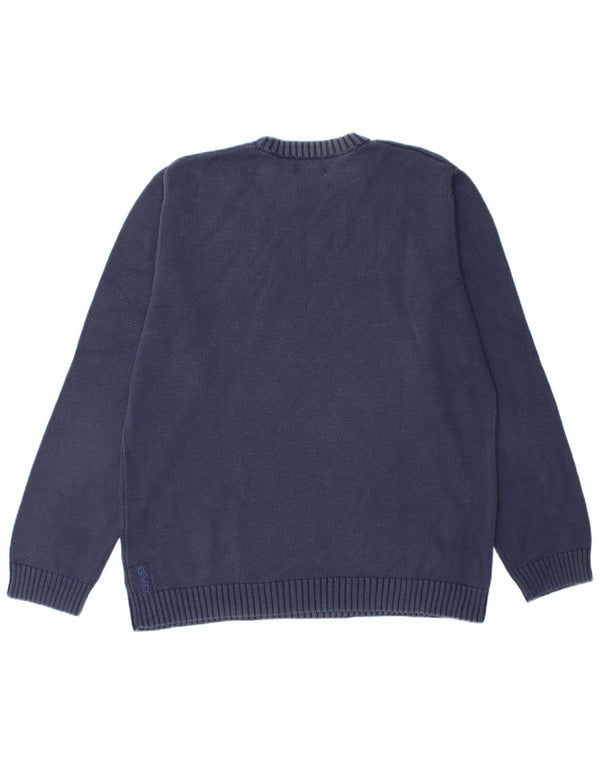 Πουλόβερ Gas Mens Crew Neck Jumper Large Navy Blue από βαμβάκι