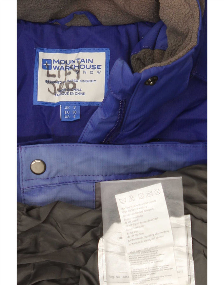 Mountain Warehouse Γυναικείο μπουφάν σκι με κουκούλα UK 8 Small Blue Colourblock
