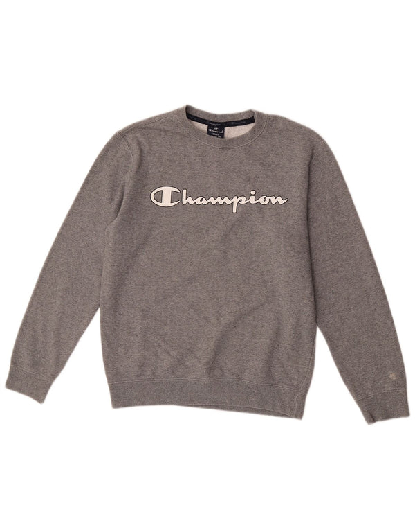 Champion Womens Graphic Oversized Φούτερ Jumper UK 10 Small Grey