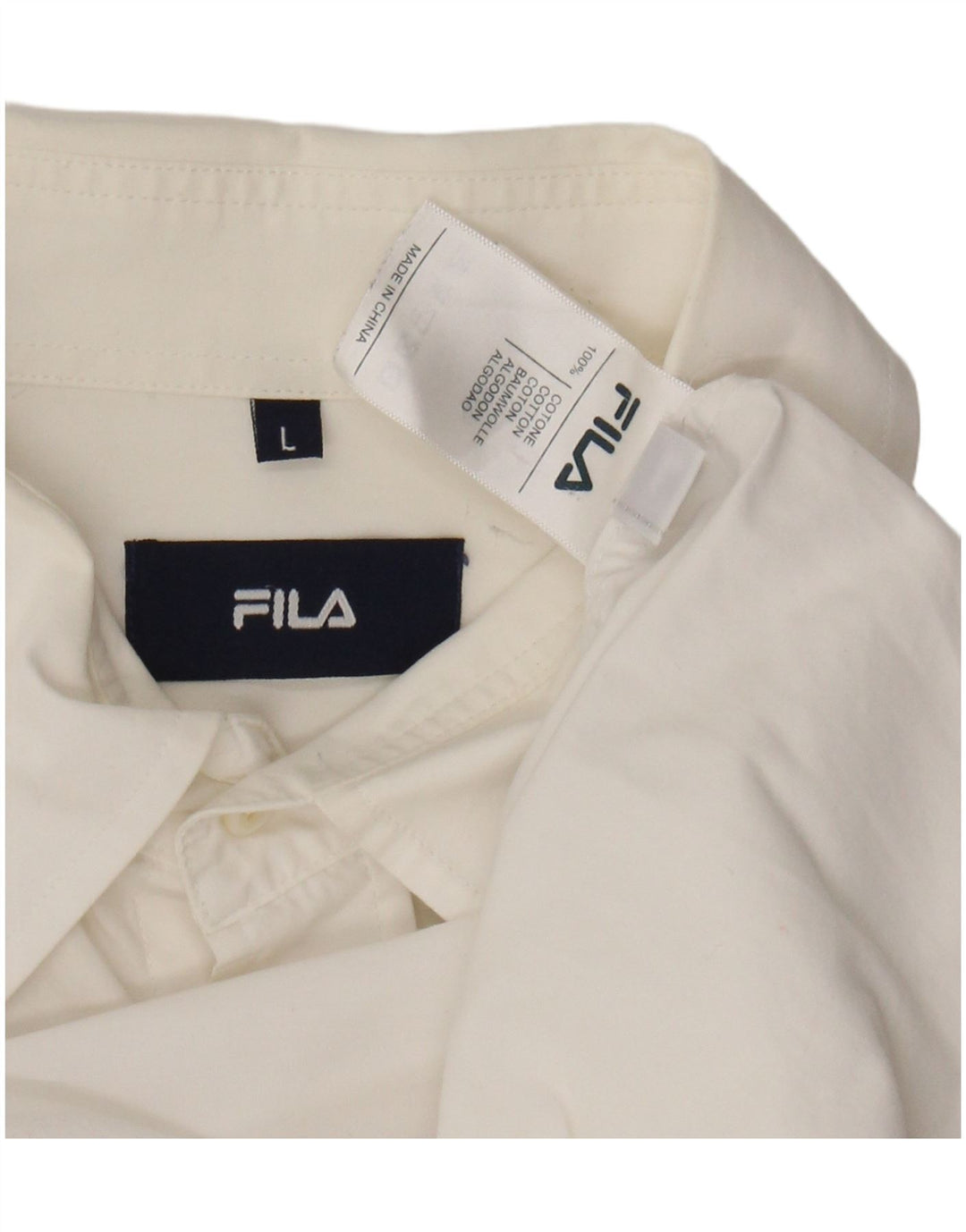 FILA Mens Shirt Large White Cotton