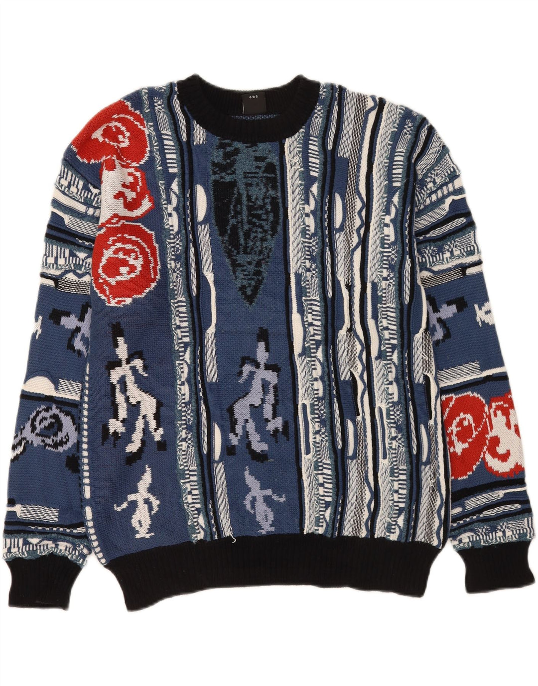 Ανδρικό πουλόβερ Urban Outfitters Abstract Pattern Crew Neck Jumper Μεσαίο μπλε