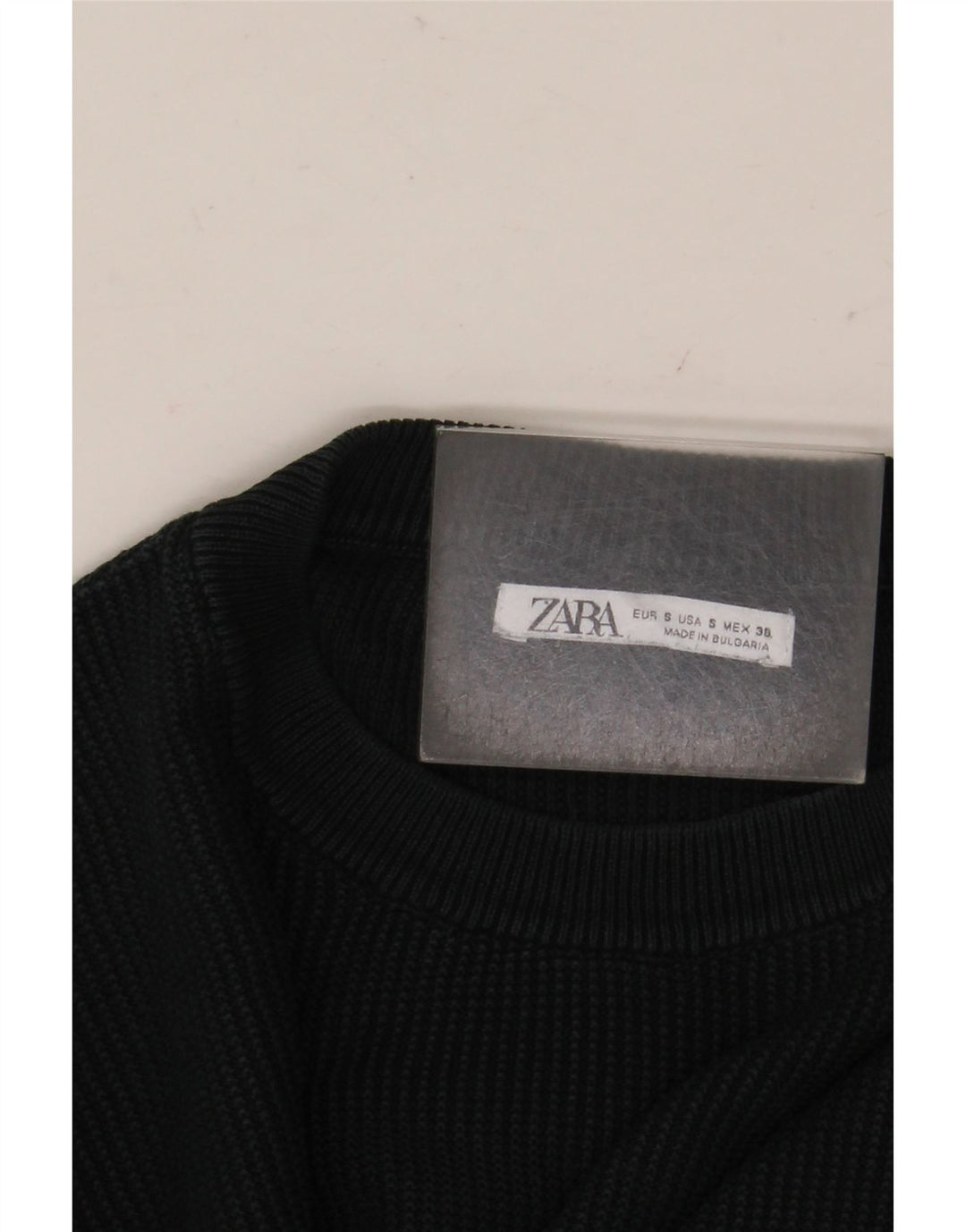 Ανδρικό πουλόβερ ZARA Crew Neck Jumper Μικρό Πράσινο