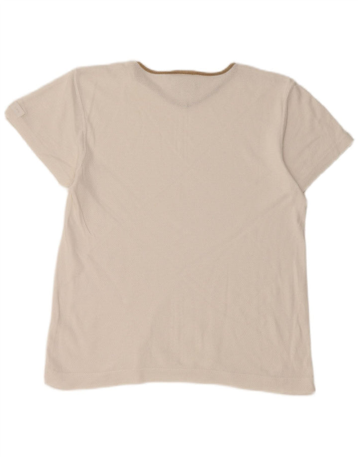 Lee Γυναικείο T-Shirt Top UK 14 Μεσαίο λευκό βαμβακερό