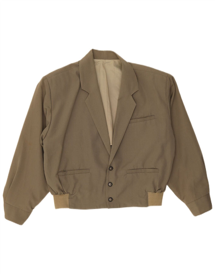 Polbot Ανδρικό Loose Fit Bomber Jacket UK 36 Small Khaki Cotton