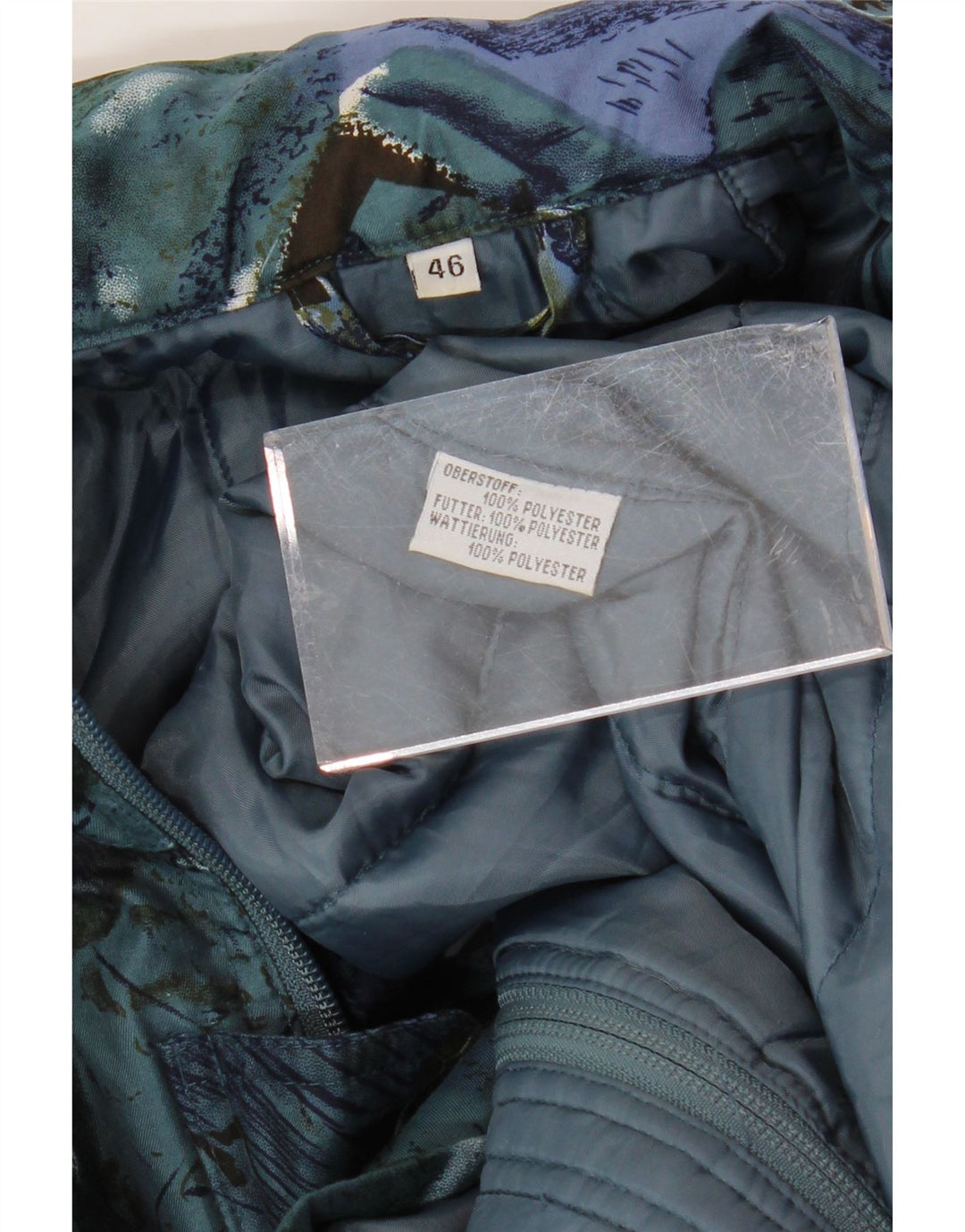 VINTAGE Γυναικείο Abstract Pattern Oversized Windbreaker Coat EU 44 XL Blue