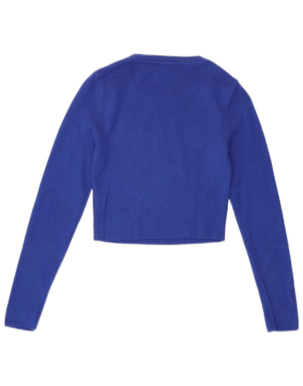 Zara Γυναικείο πουλόβερ με λαιμόκοψη με λαιμόκοψη UK 8 Small Blue Viscose