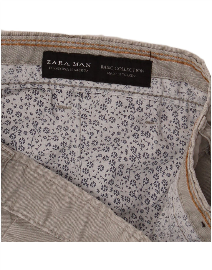 Zara Ανδρικό σορτς Chino EU 42 Large W32 Γκρι