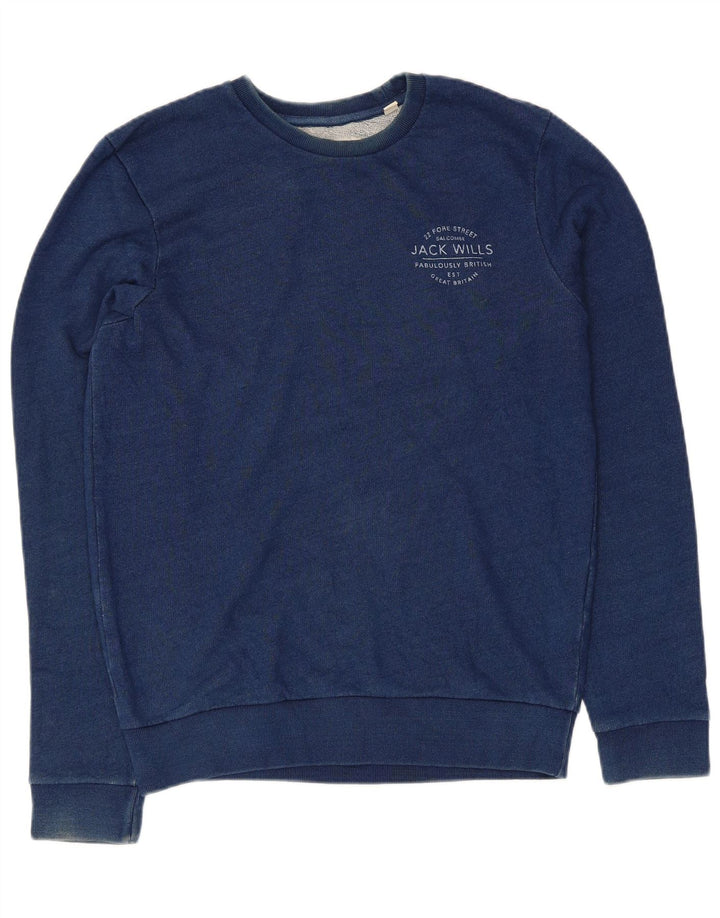 JACK WILLS Ανδρικό Φούτερ Jumper Μικρό Μπλε Βαμβακερό