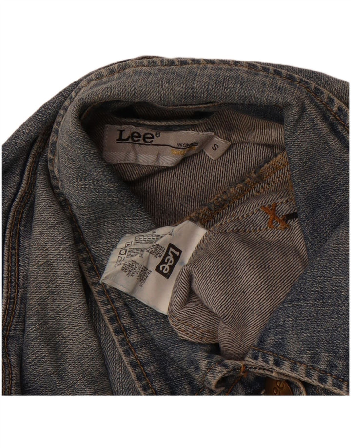 LEE Γυναικείο Τζιν Μπουφάν UK 10 Small Navy Blue Cotton