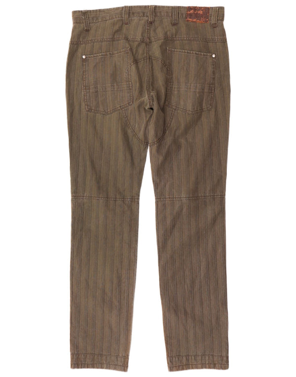 Americanino Mens Slim Casual Παντελόνι IT 54 2XL W38 L35 Khaki ριγέ
