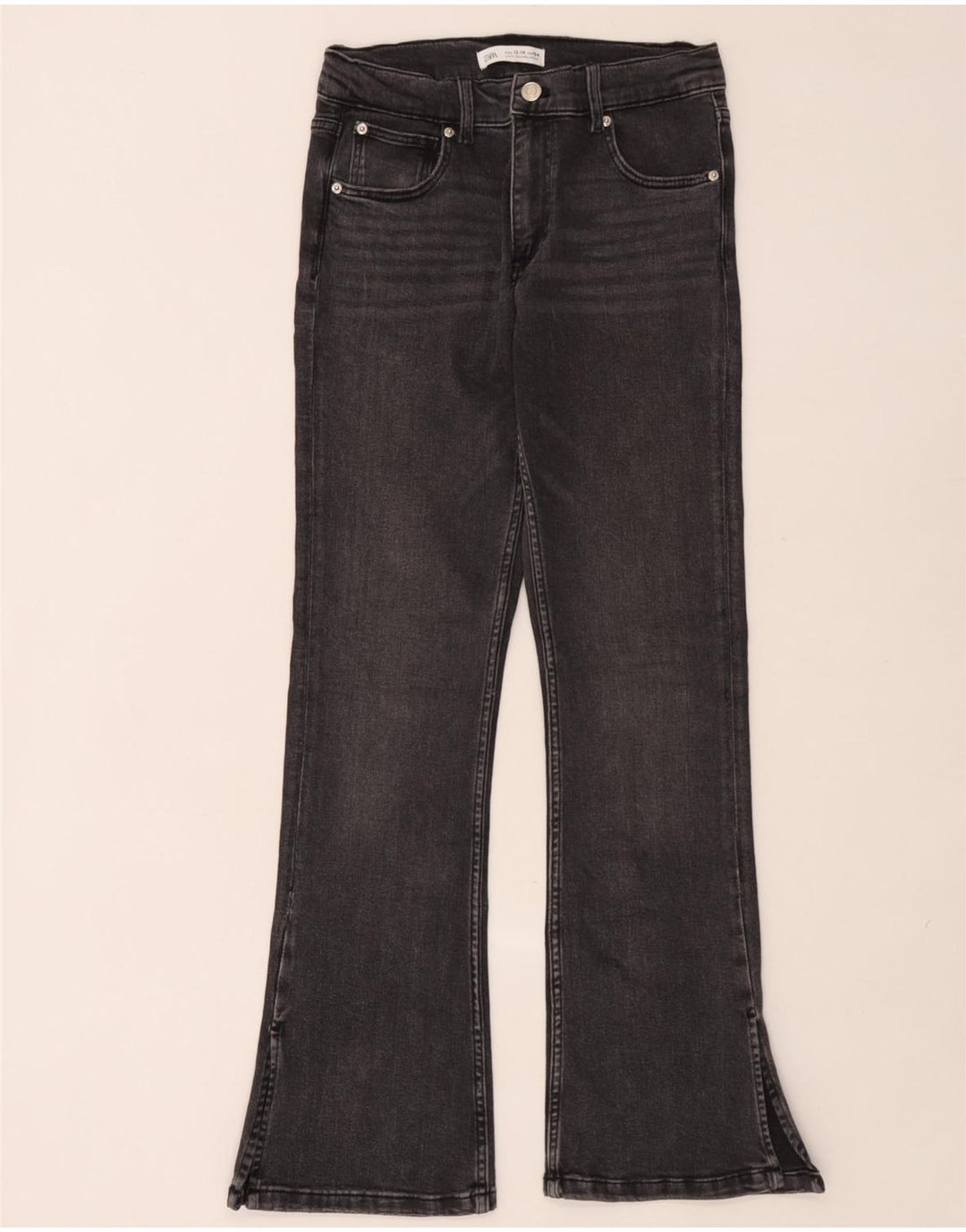 Zara Girls Flared Jeans 13-14 Years W26 L29 Grey