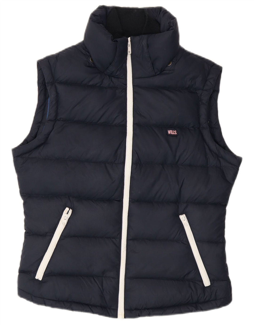 JACK WILLS Γυναικεία υπερμεγέθη επένδυση Gilet UK 10 Small Navy Blue Nylon