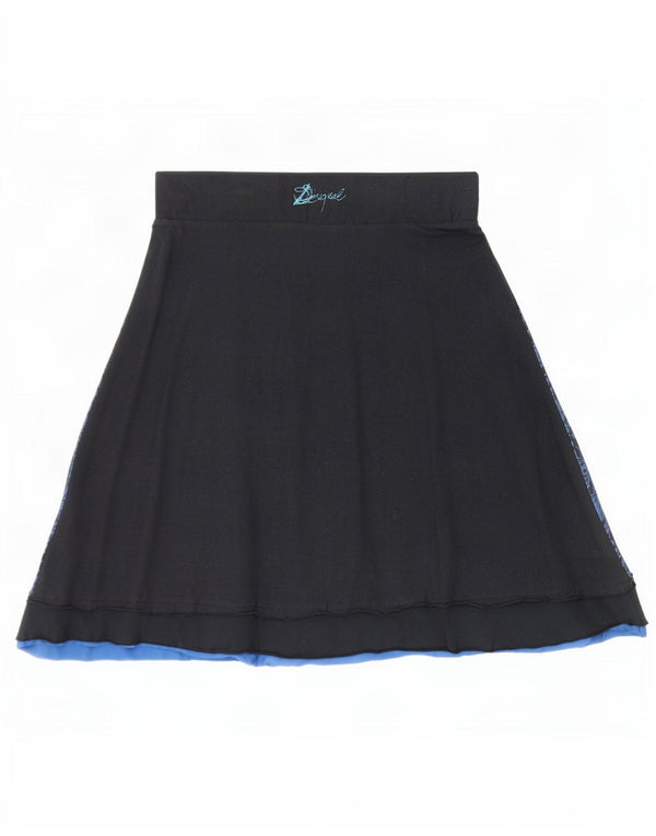 Desigual Womens Graphic A-Line Skirt Large W32 Black Paisley Butterfly