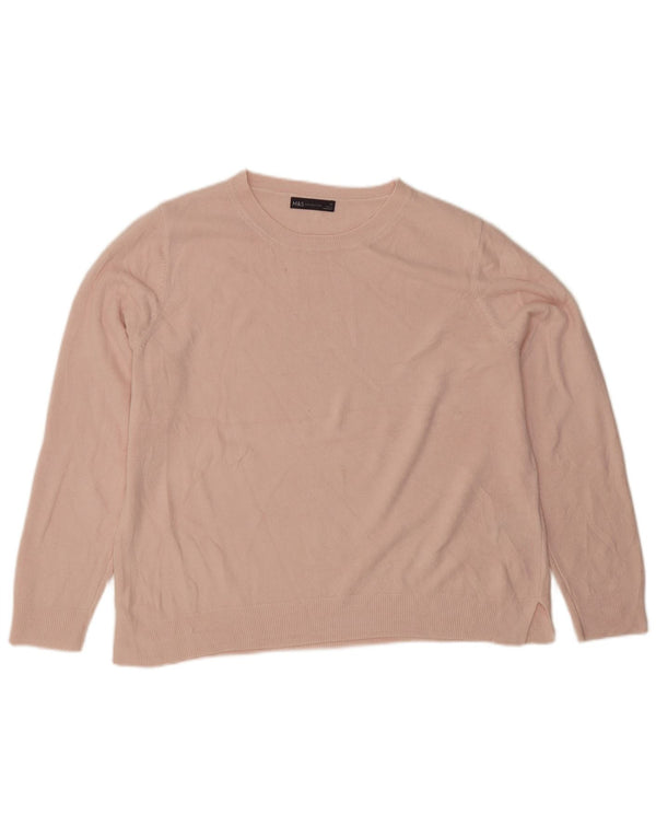 Marks & Spencer Γυναικείο πουλόβερ με λαιμόκαυστο UK 22 3XL Ροζ Ακρυλικό