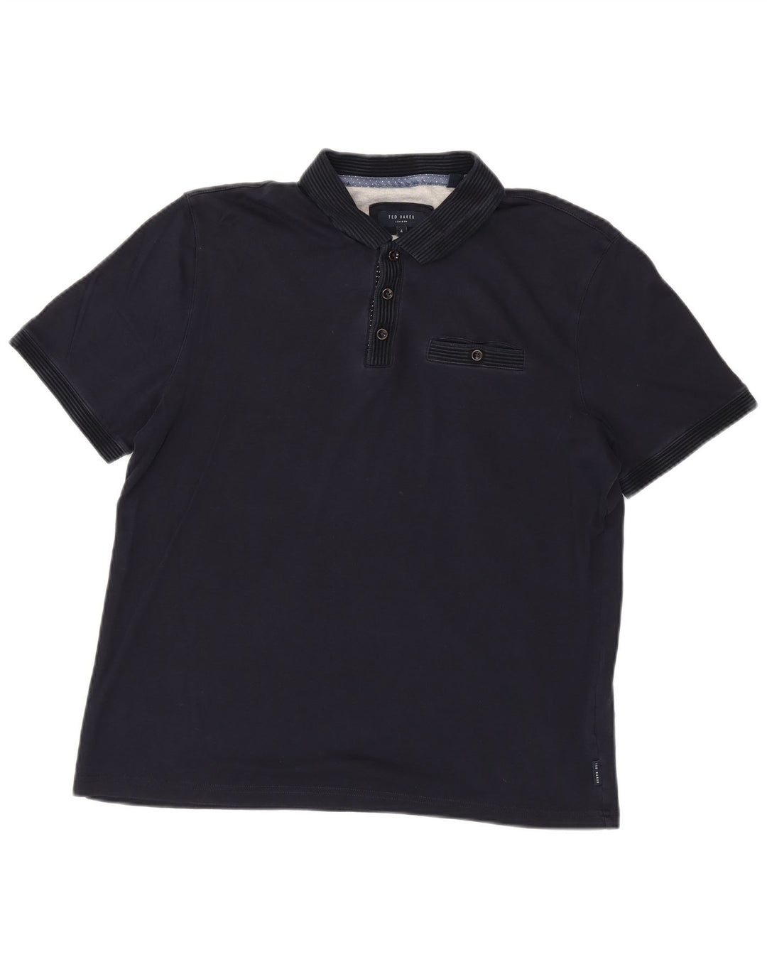 Ted Baker Ανδρικό πουκάμισο Polo Νούμερο 4 Μεγάλο Βαμβακερό Navy Blue