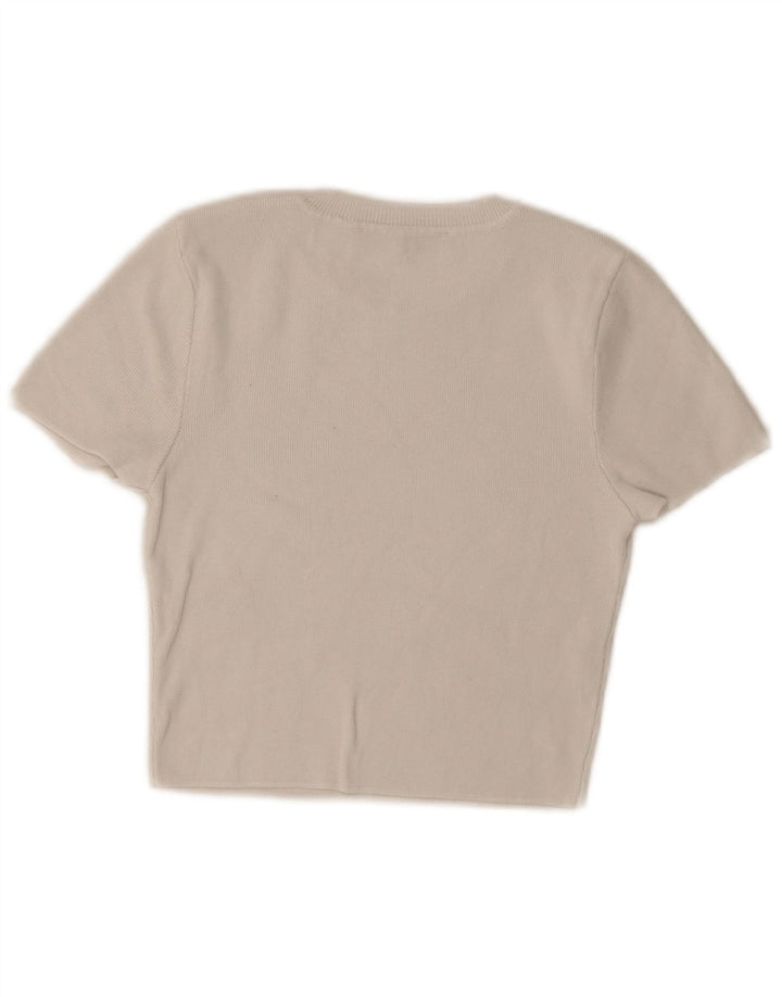 Zara Γυναικείο T-Shirt T-Shirt Top UK 12 Medium White
