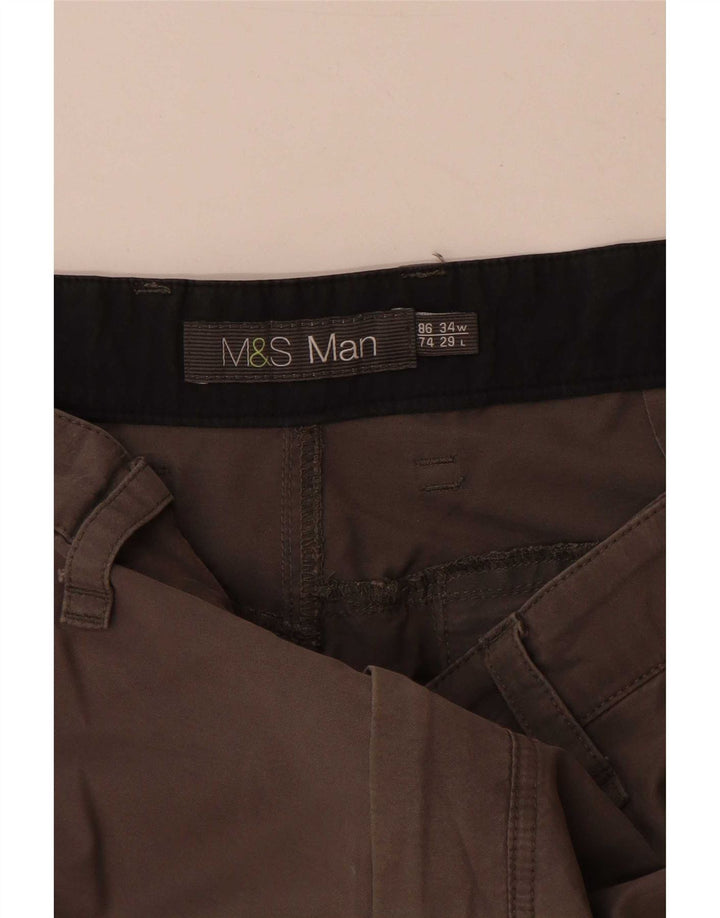 Marks & Spencer Ανδρικό Παντελόνι Joggers Cargo W34 L29 Γκρι βαμβακερό