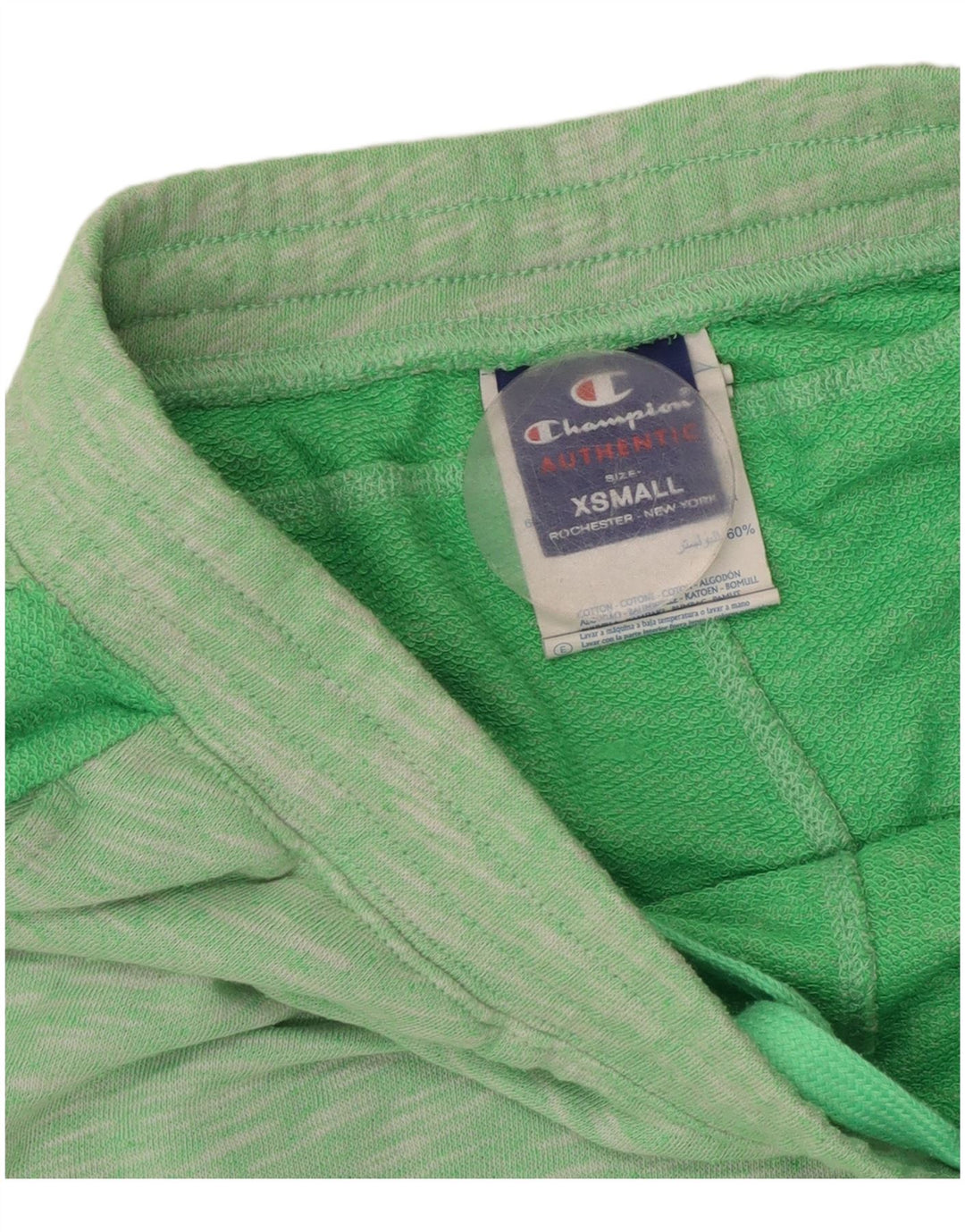 CHAMPION Γυναικεία γραφικά αθλητικά σορτς UK 6 XS με πράσινες λυγίδες πολυεστέρα