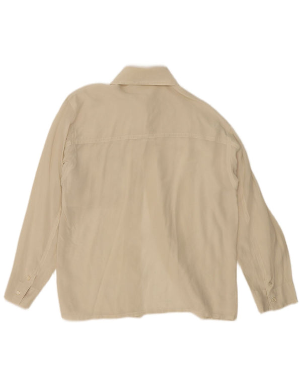Vintage γυναικείο πουκάμισο μπλούζα UK 12 Medium Beige
