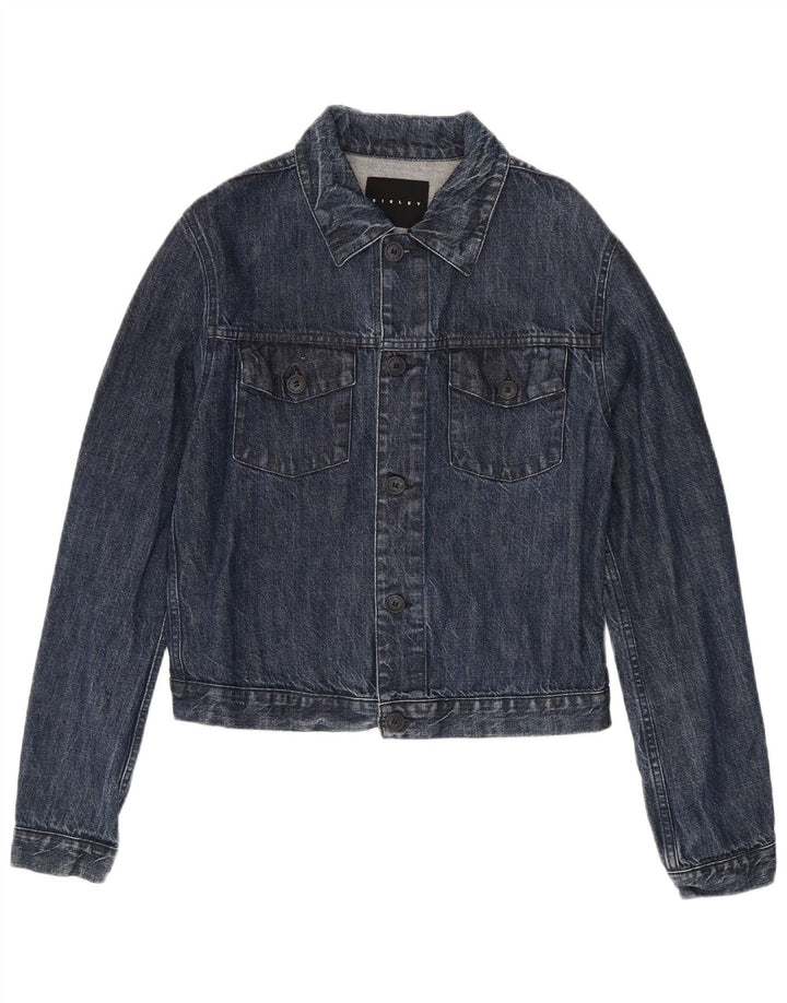 Sisley Γυναικείο Τζιν Μπουφάν UK 14 Medium Navy Blue βαμβακερό