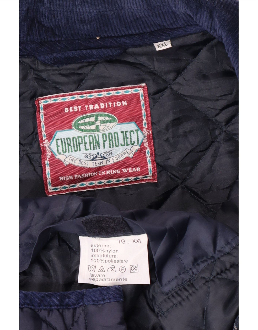 European Project Ανδρικό καπιτονέ μπουφάν UK 44 2XL Navy Blue Nylon