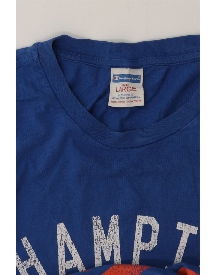 CHAMPION Ανδρικό γραφικό T-Shirt Top Large Blue