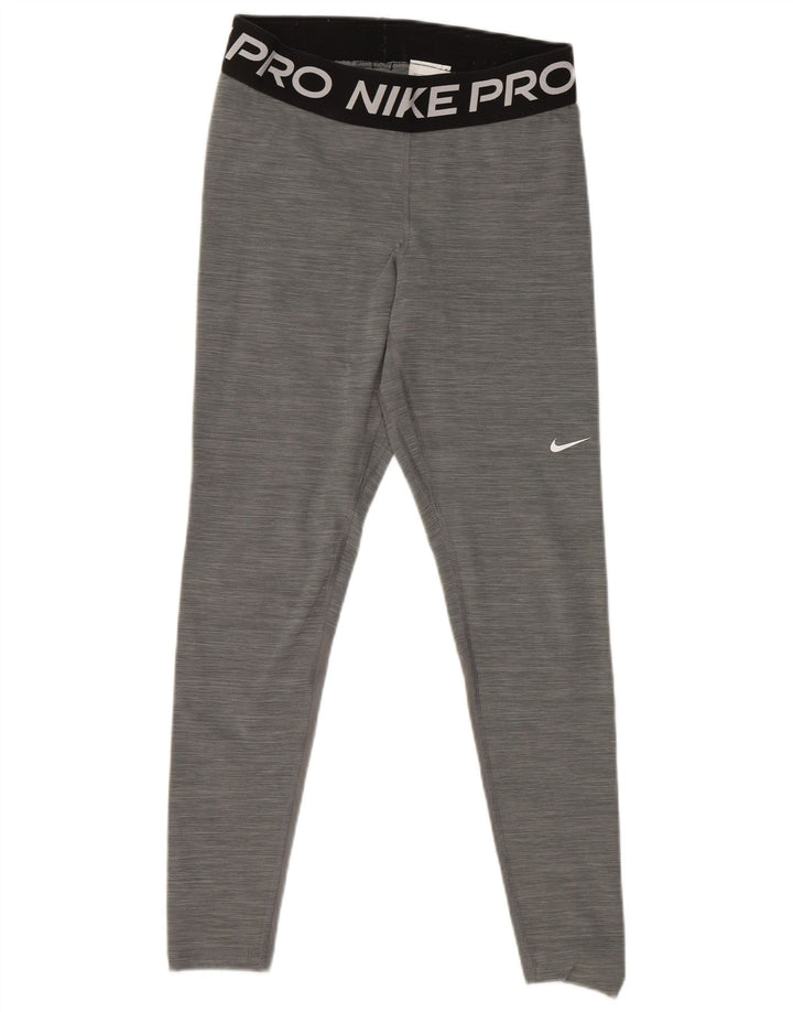 Γυναικείο κολάν NIKE Dri Fit Graphic UK 12 Medium Grey Polyester