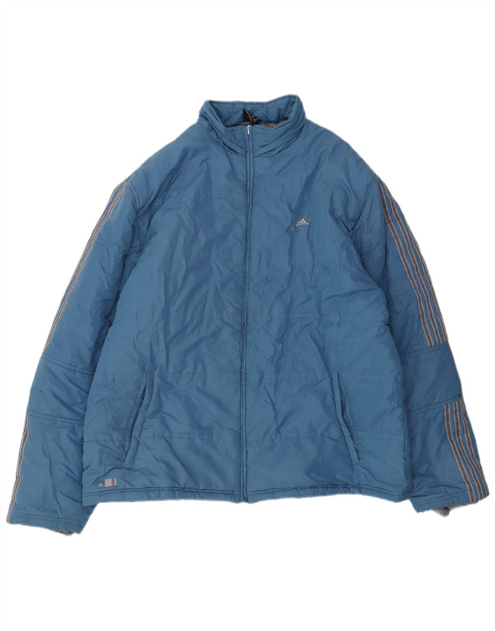 Ανδρικό μπουφάν Adidas με επένδυση UK 42 XL μπλε πολυεστέρας
