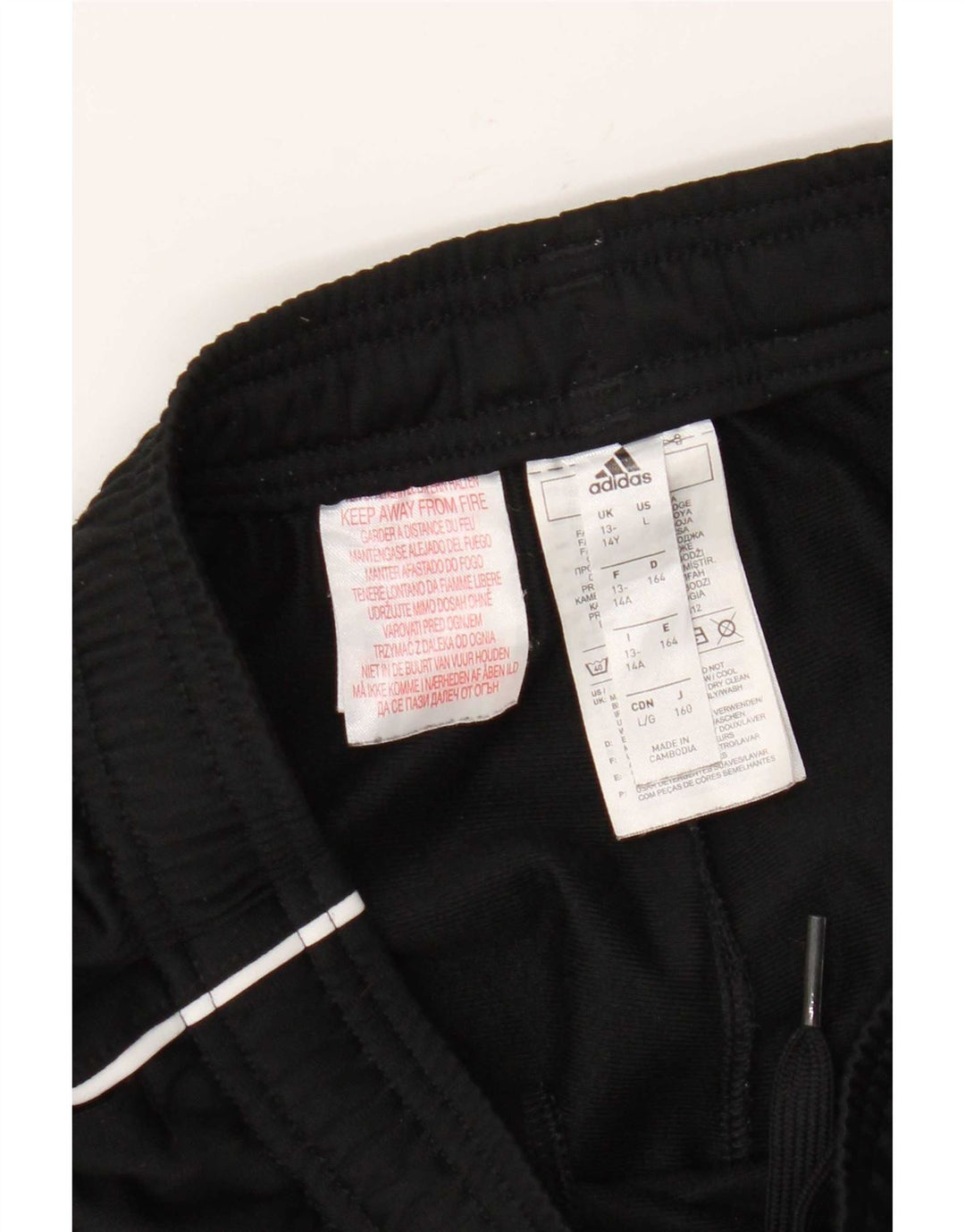 Adidas Boys Tracksuit Trousers Joggers 13-14 Years Black Polyester