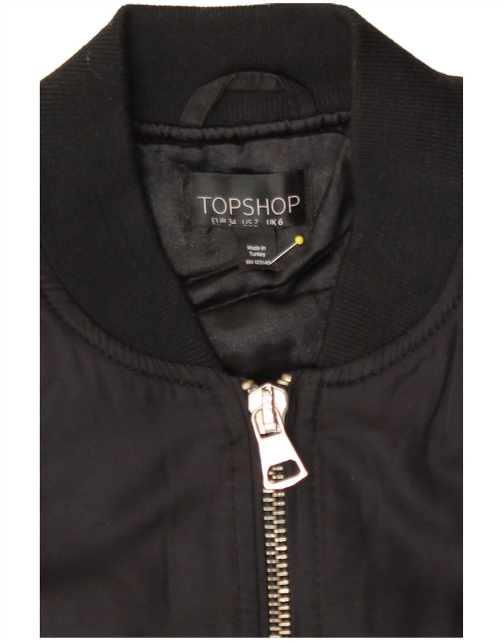 Topshop Γυναικείο Oversized Bomber Jacket UK 6 XS μαύρο πολυεστέρα