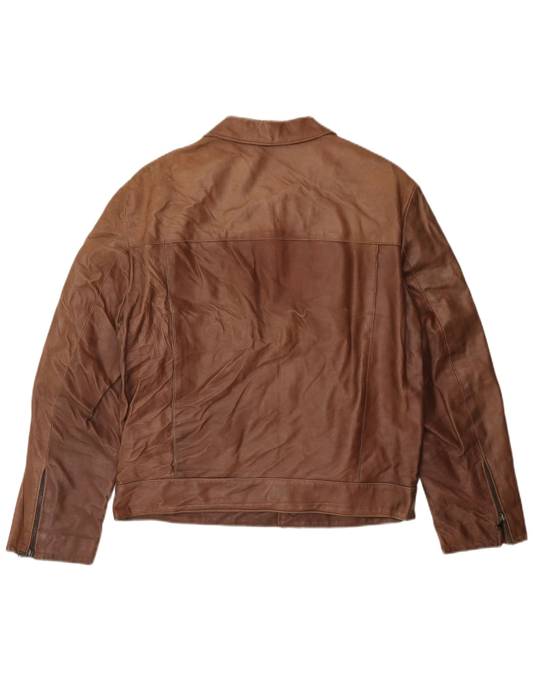 MASTERPELLE Ανδρικό Bomber Δερμάτινο Μπουφάν UK 40 Large Brown Δερμάτινο