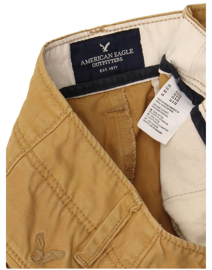 AMERICAN EAGLE Ανδρικό ίσιο παντελόνι Chino W32 L32 Καφέ βαμβακερό