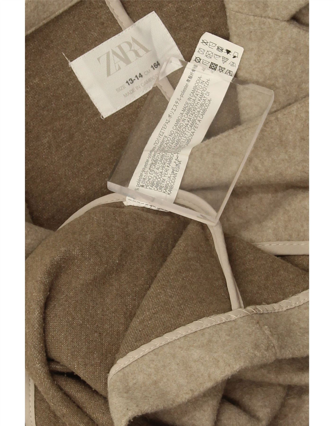 Παλτό Zara για κορίτσια 13-14 ετών Μπεζ Πολυεστέρας