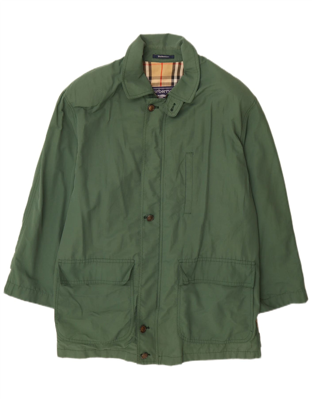 Burberrys Mens Utility Jacket IT 52 Μεγάλο Πράσινο Βαμβακερό