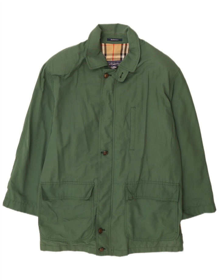Burberrys Mens Utility Jacket IT 52 Μεγάλο Πράσινο Βαμβακερό