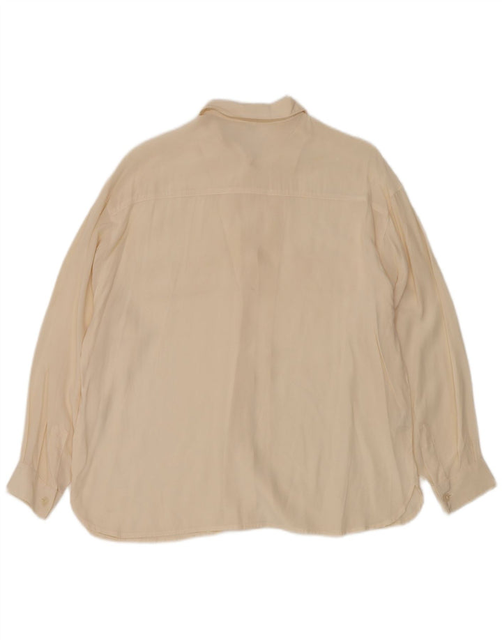 VINTAGE Γυναικείο πουκάμισο UK 12 Medium Off White