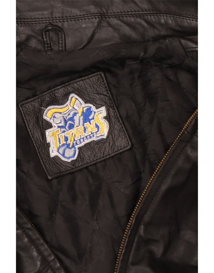 VINTAGE Ανδρικό Δερμάτινο Παλτό UK 44 2XL Μαύρο