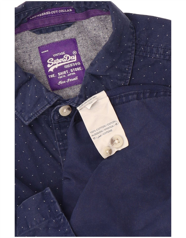 Ανδρικό πουκάμισο Superdry Μικρό Βαμβακερό με μπλε κουκκίδες
