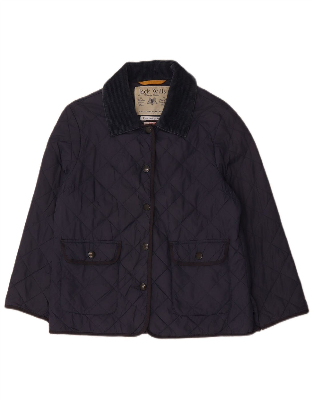 Jack Wills Γυναικείο καπιτονέ μπουφάν UK 12 Medium Navy Blue Nylon